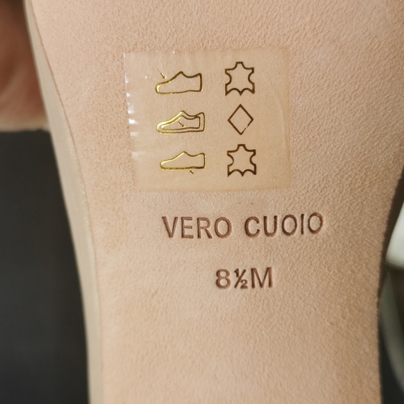 BcbgMaxazria summer shoes, high hills, leather, beige/natural color, size 8 1/2. - Picture 3 of 5